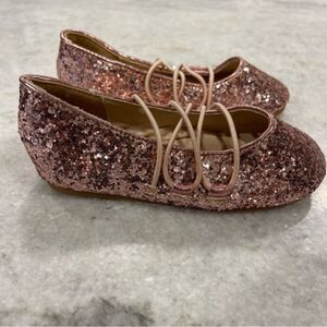 QQ Girls Gold Sparkly Shoes Baby 5